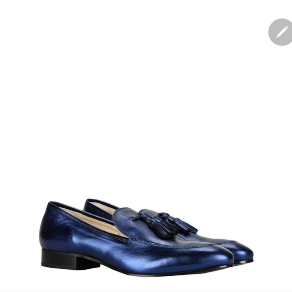 LEONARDO PRINCIPI BLUE LOAFERS SZE 8. RUNS BIG - Picture 5 of 5